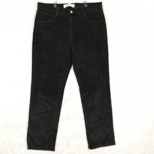 Vtg Levi's Womens Pants 505 Straight Leg Corduroy‎ Black High Rise Stretch 14